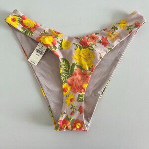 NWT Aerie floral printed super high cut cheekiest bikini swim bottom M